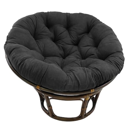 International Caravan 42 in. Rattan Papasan Chair with Micro Suede Cushion, Black 3312-MS-BK